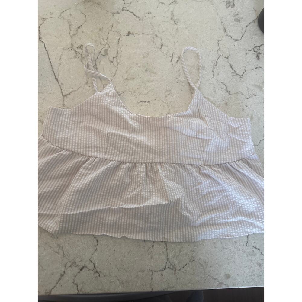 🌾 Maromie Cropped Seersucker Tank – Size Medium – NWOT 🌾